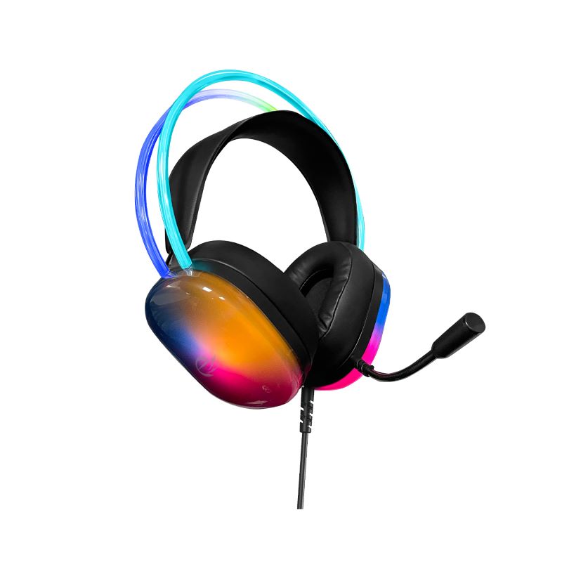 New Hot Gaming Headphone Noise-canceling Wired Headset PCB Transparent Design with RGB Backlight OEM for Brands, ST-802